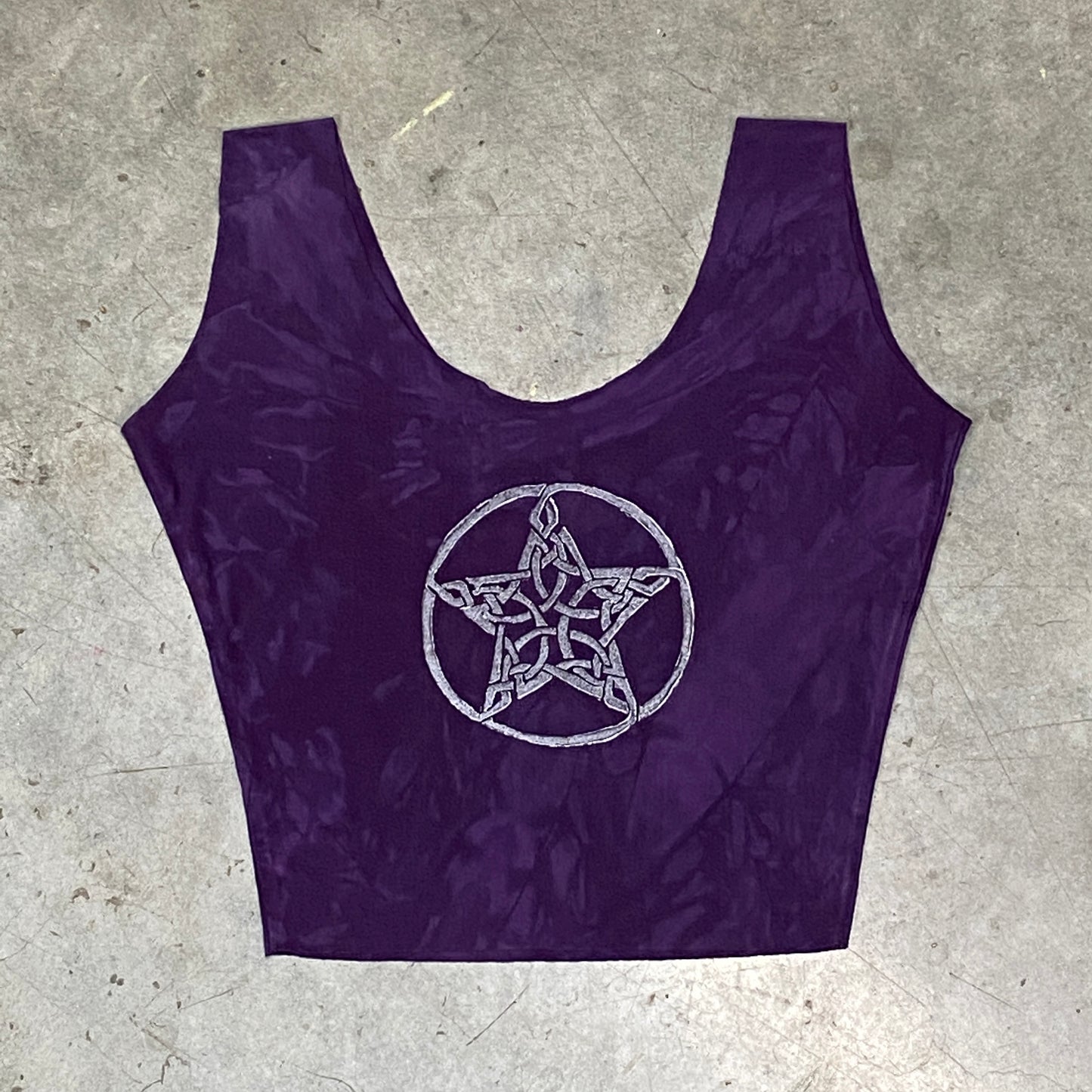 Celtic Knot Star Raw Crop in Dusty Purple