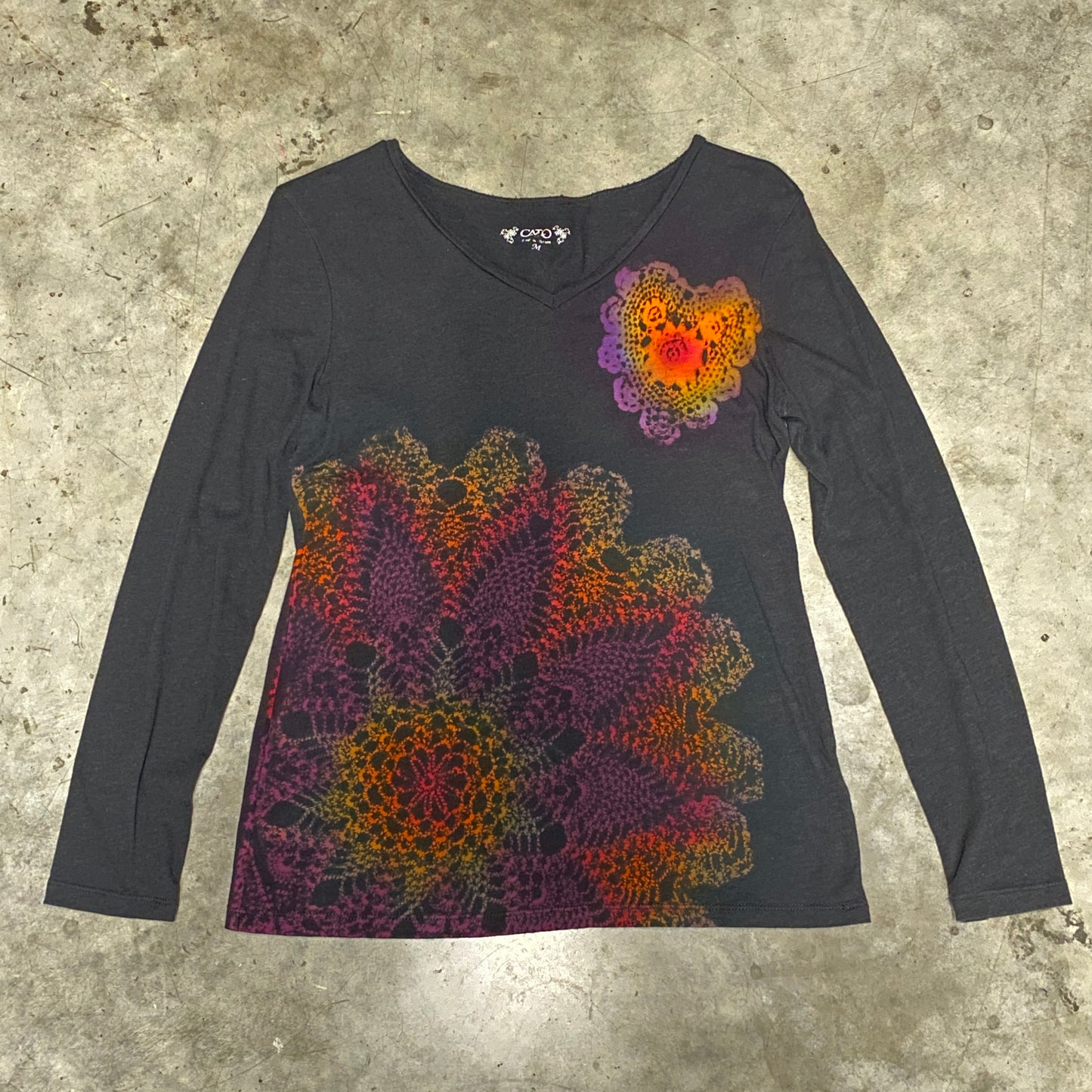 Doily Dye Upcycle, Medium Long Sleeve